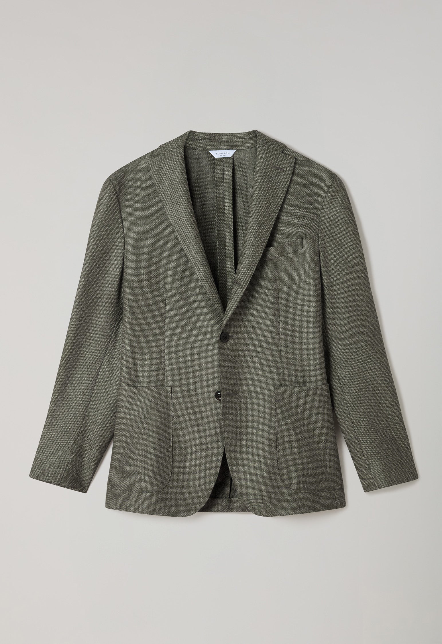 K-Jacket in lana con micro-struttura verde - Image 4