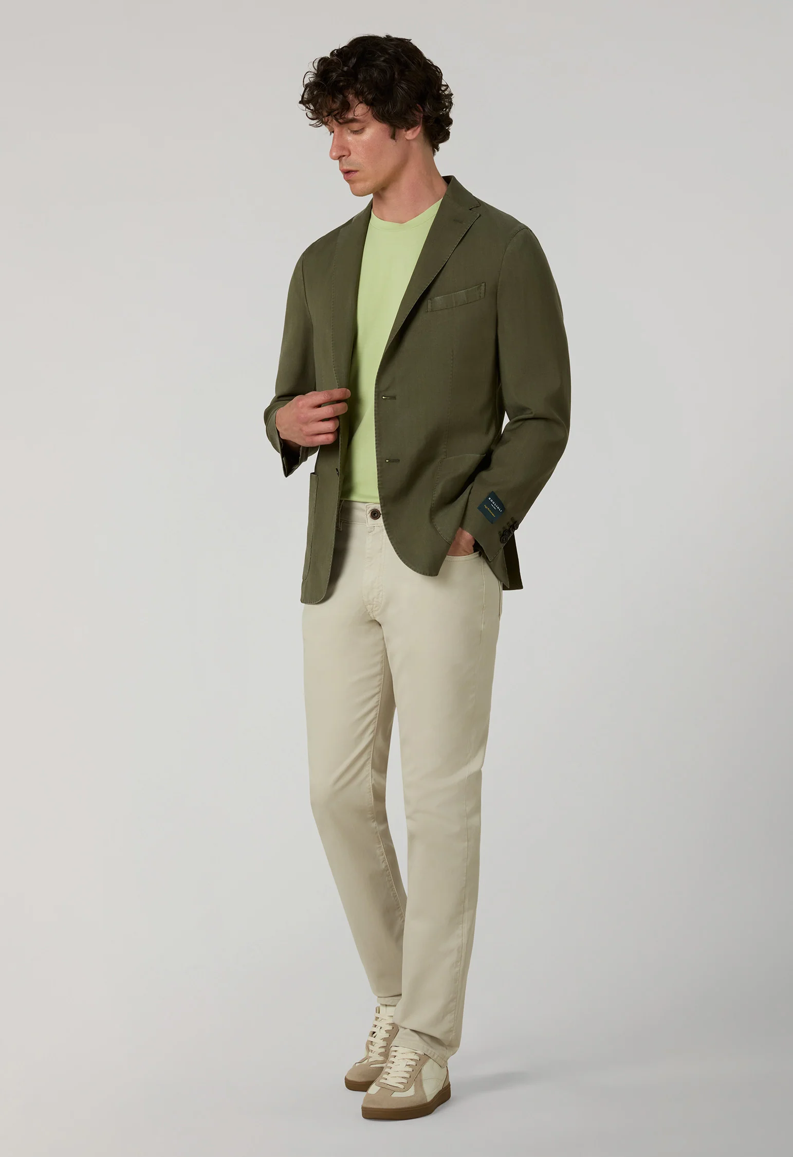 K-Jacket in lana e cashmere High Performance verde - Image 3