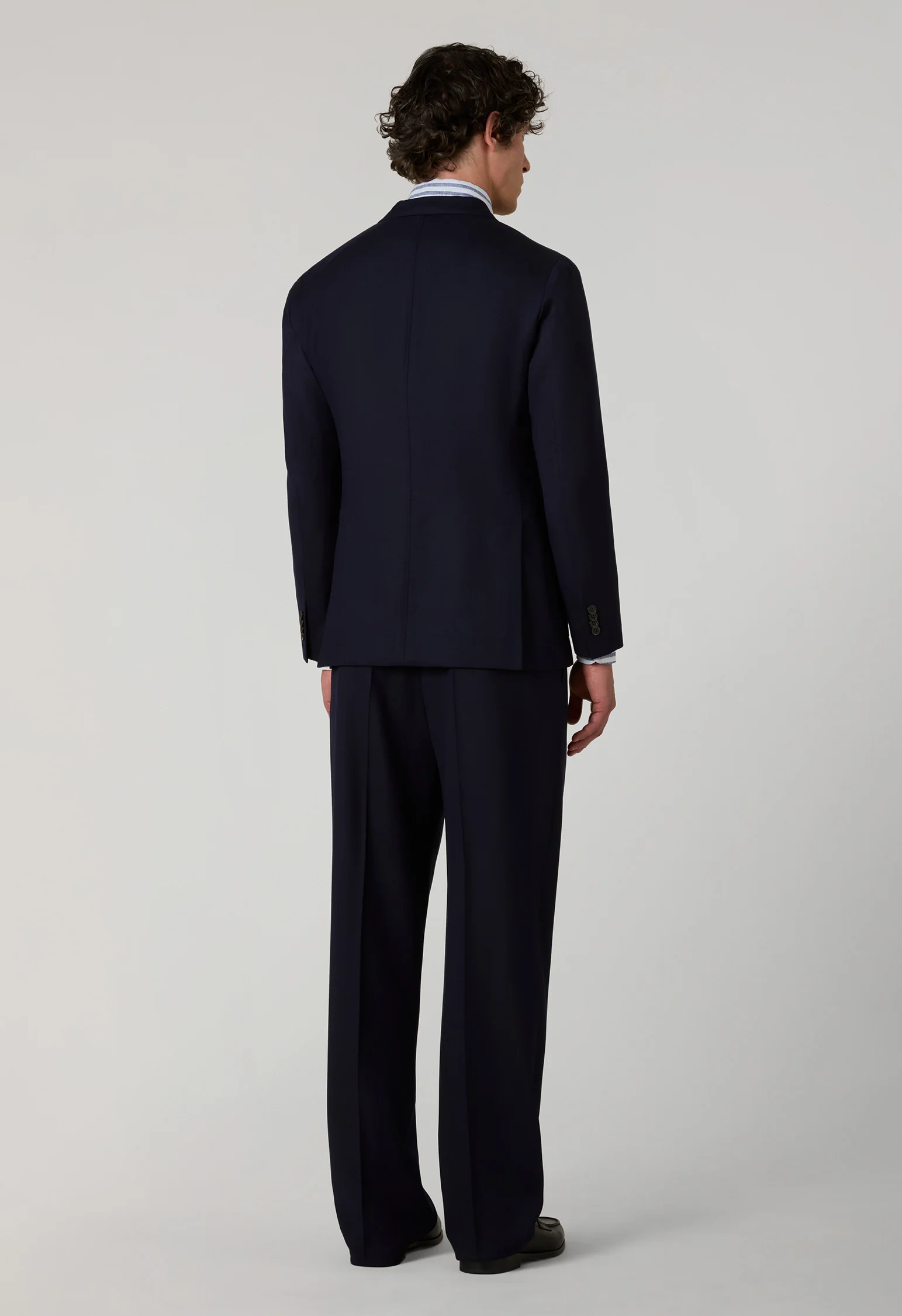 Abito K-Jacket in lana leggera a nido d'ape blu - Image 2