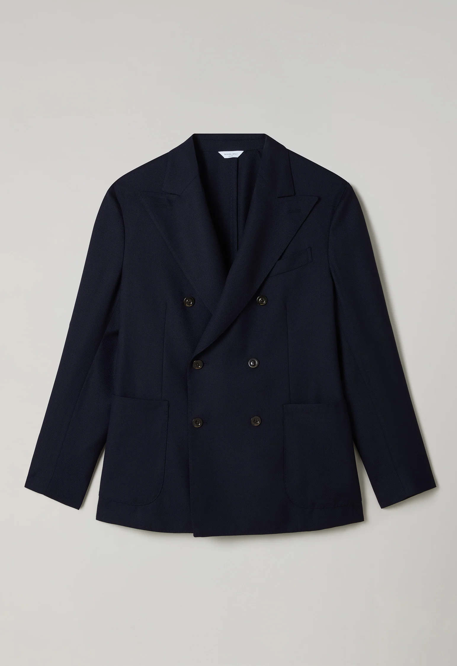 Abito K-Jacket in lana leggera a nido d'ape blu - Image 5