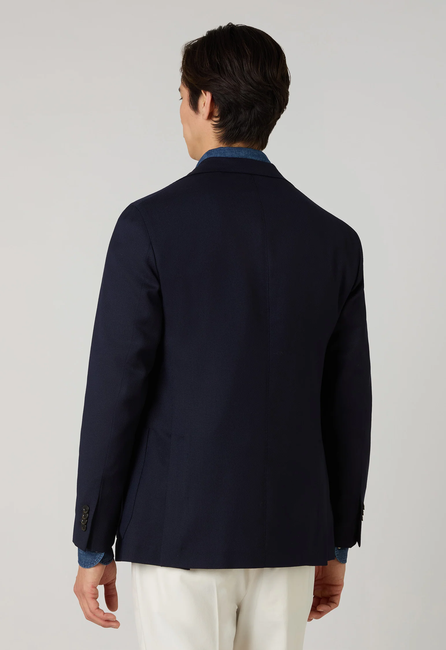 K-Jacket in lana leggera a nido d'ape blu - Image 2
