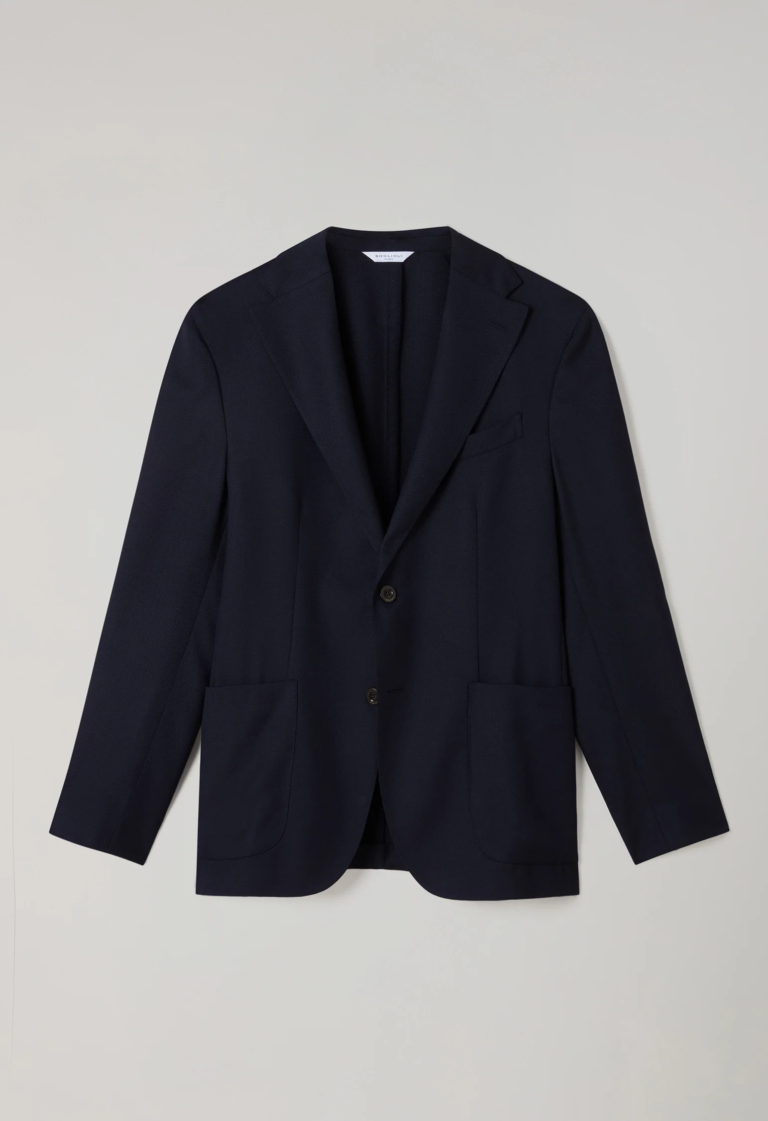 K-Jacket in lana leggera a nido d'ape blu - Image 4