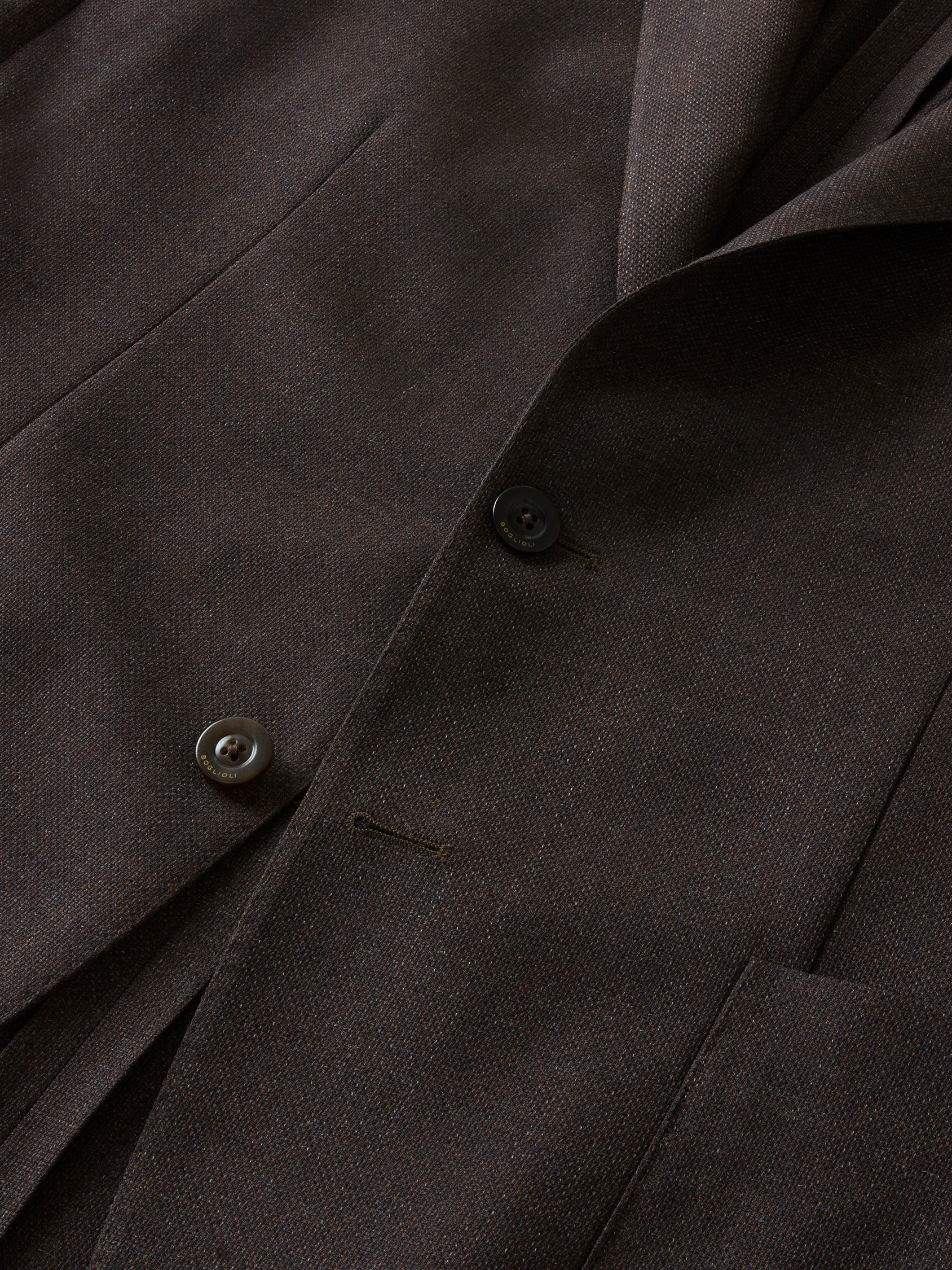 K-Jacket in lana leggera a nido d'ape marrone - Image 5