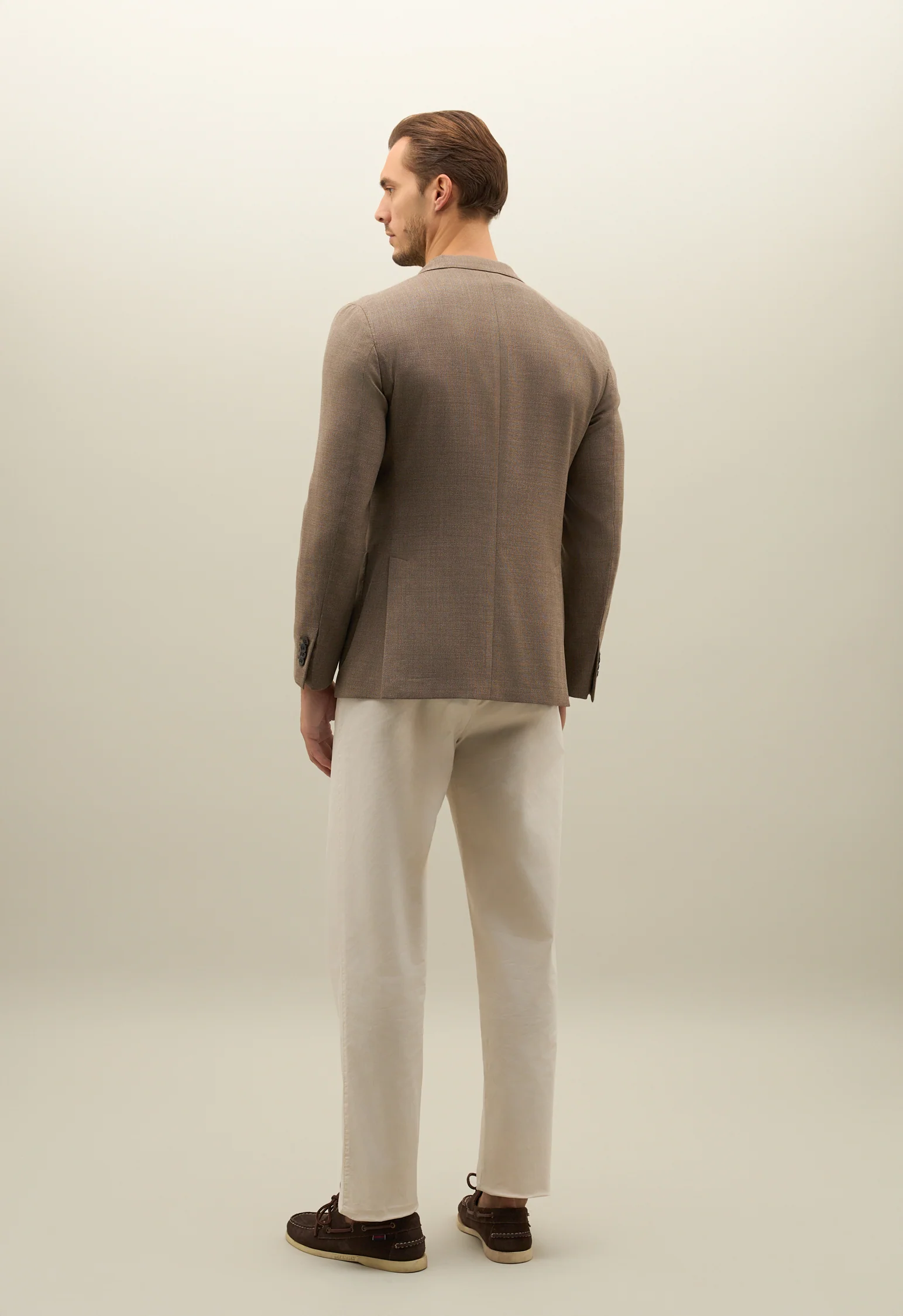 K-Jacket in lana leggera a nido d'ape marrone chiaro - Image 2