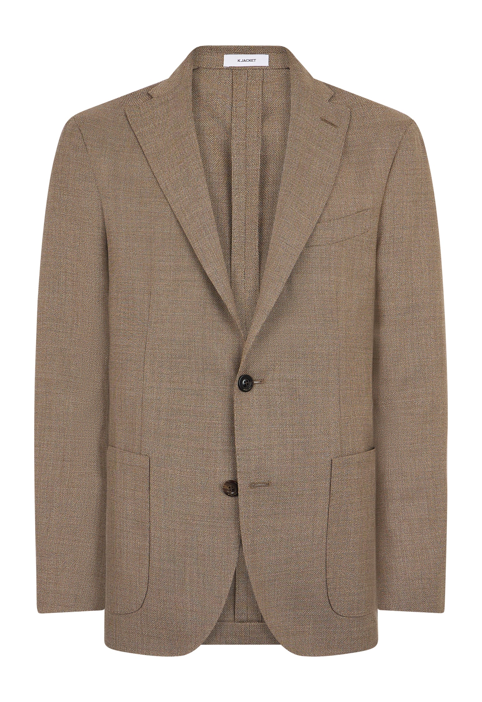 K-Jacket in lana leggera a nido d'ape marrone chiaro - Image 4
