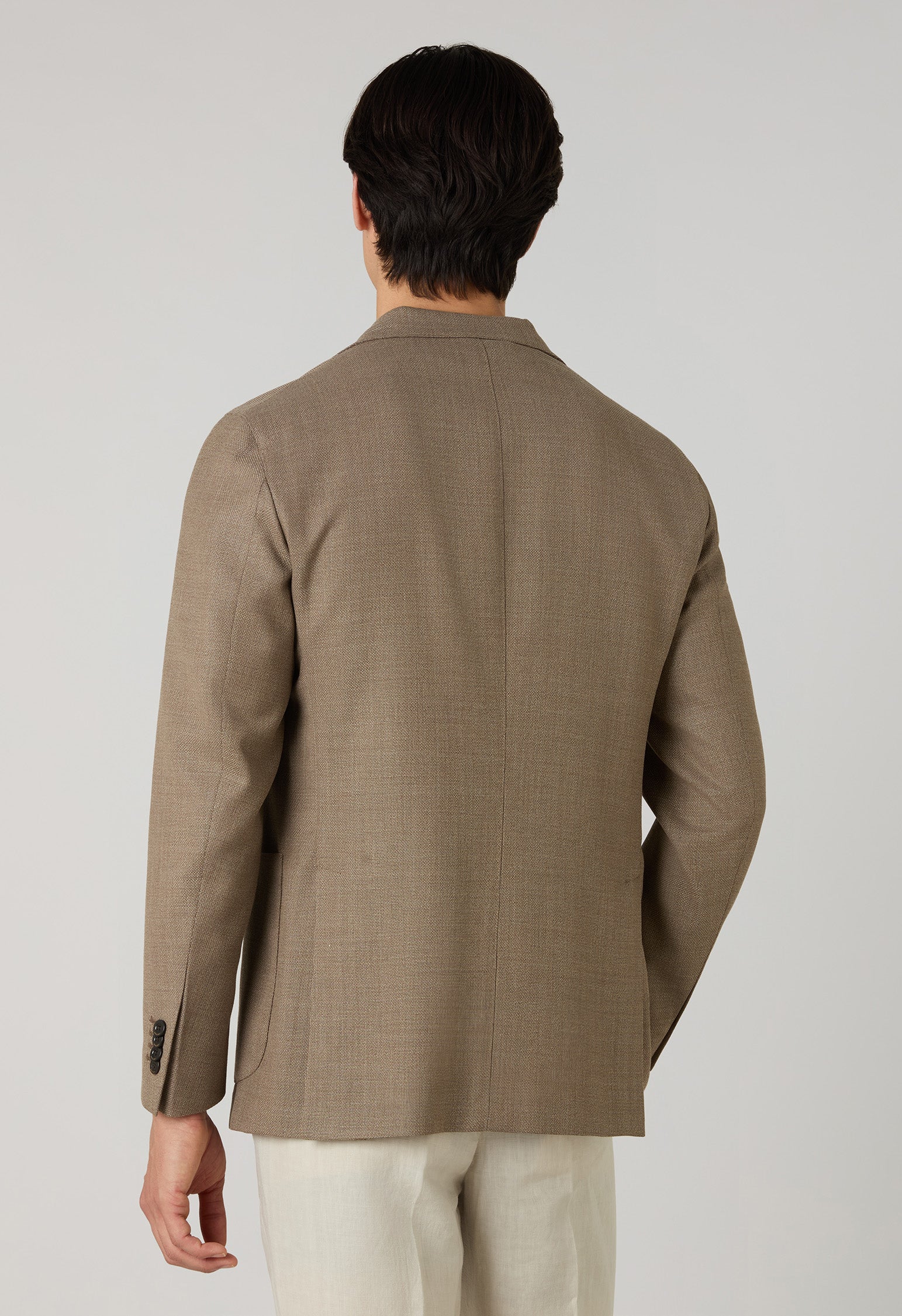 K-Jacket in lana leggera a nido d'ape marrone chiaro - Image 2