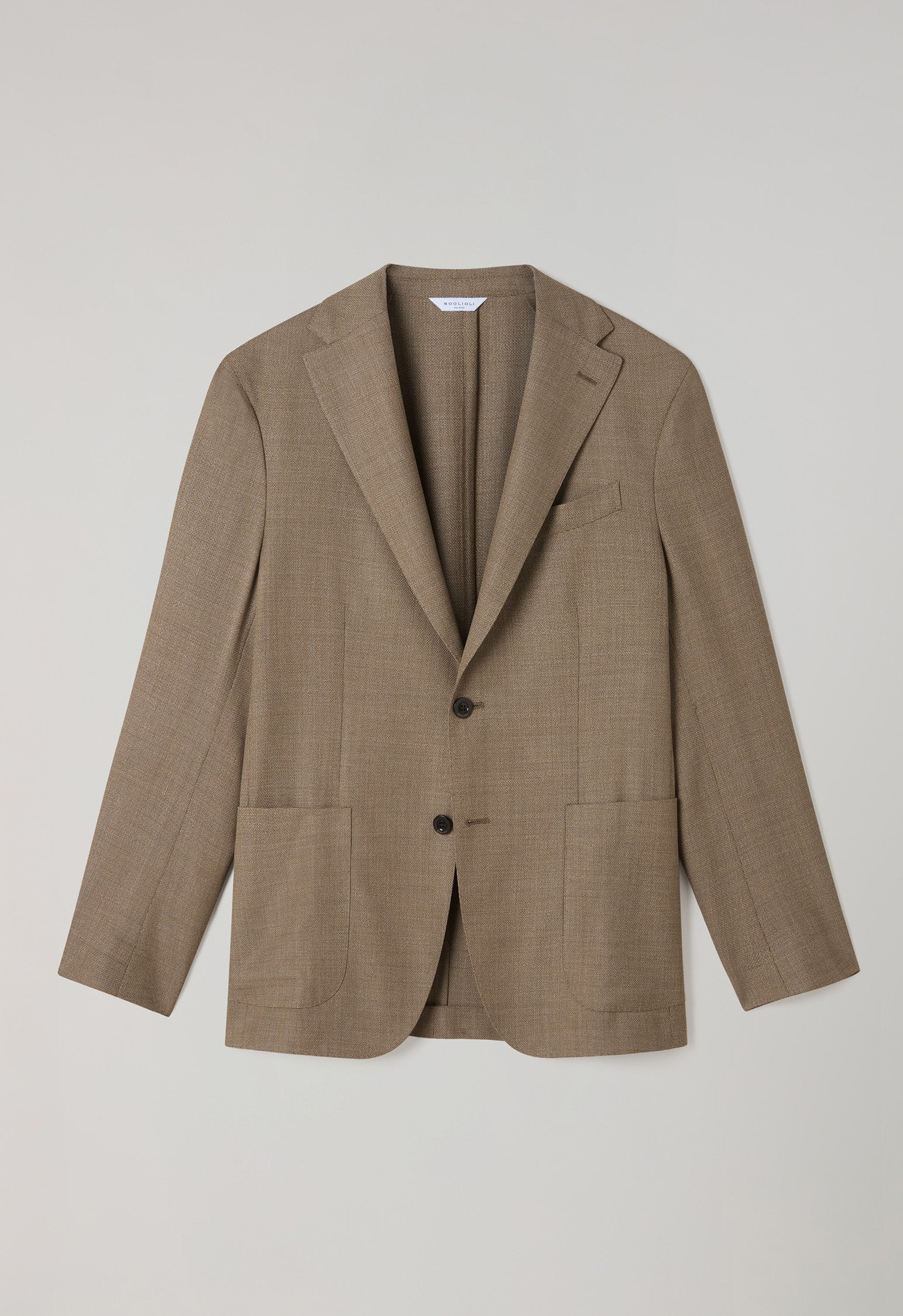 K-Jacket in lana leggera a nido d'ape marrone chiaro - Image 4