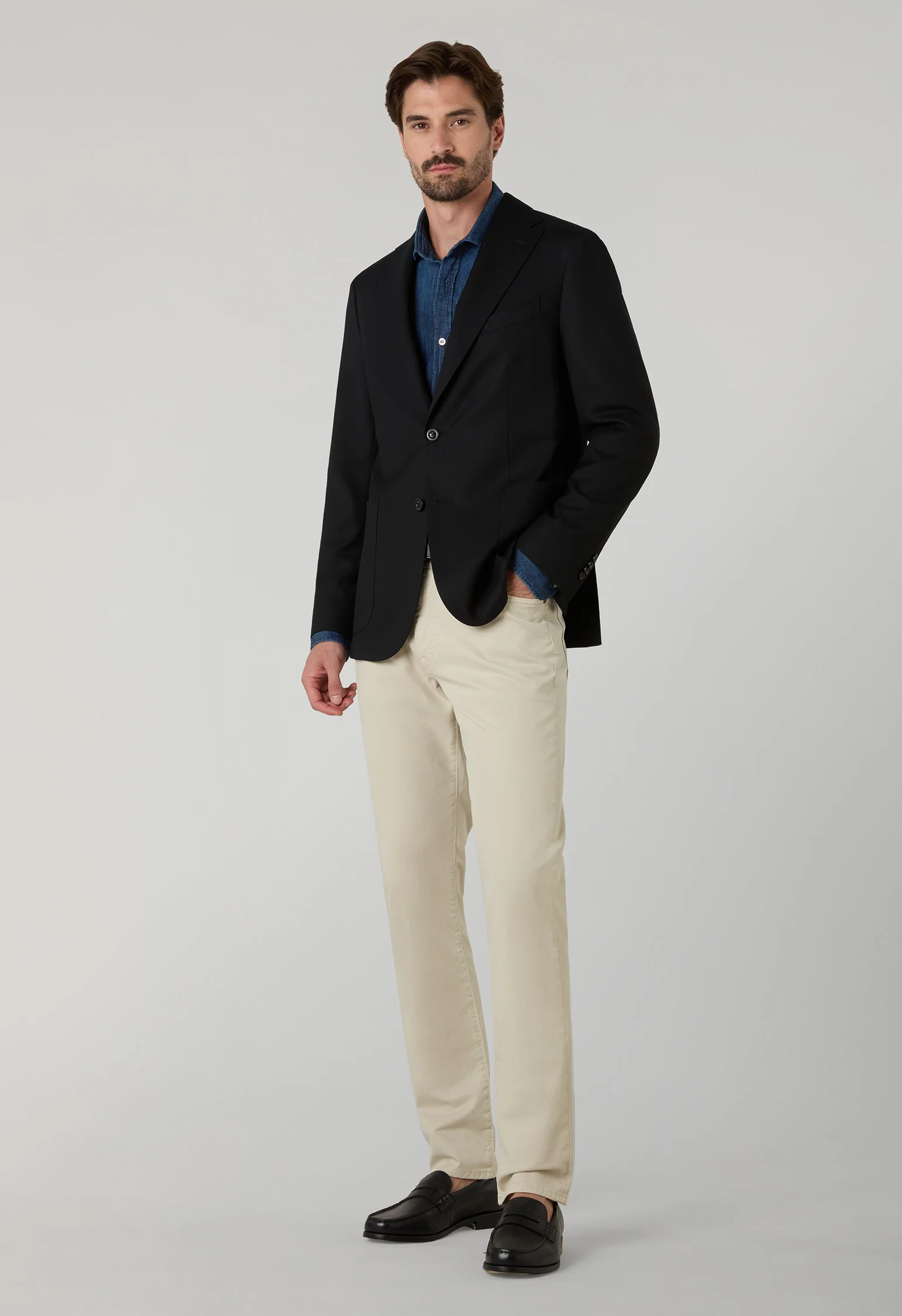 K-Jacket in lana leggera nera a nido d'ape - Image 3