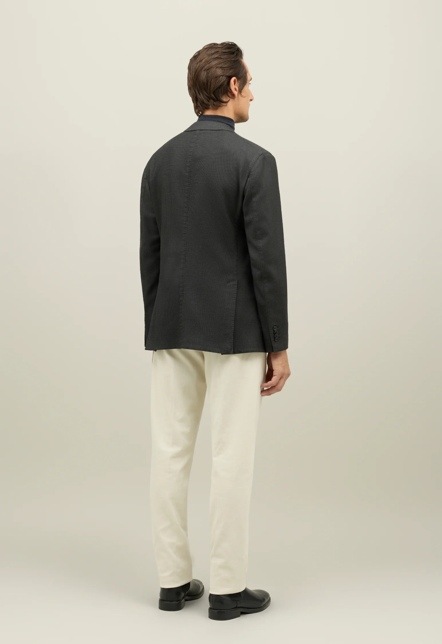 K-Jacket in lana stretch a nido d'ape grigia scura - Image 2