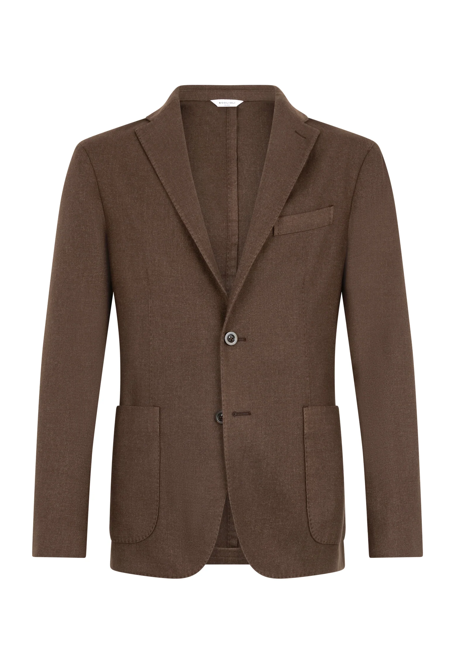 K-Jacket in lana tinta in capo marrone - Image 4