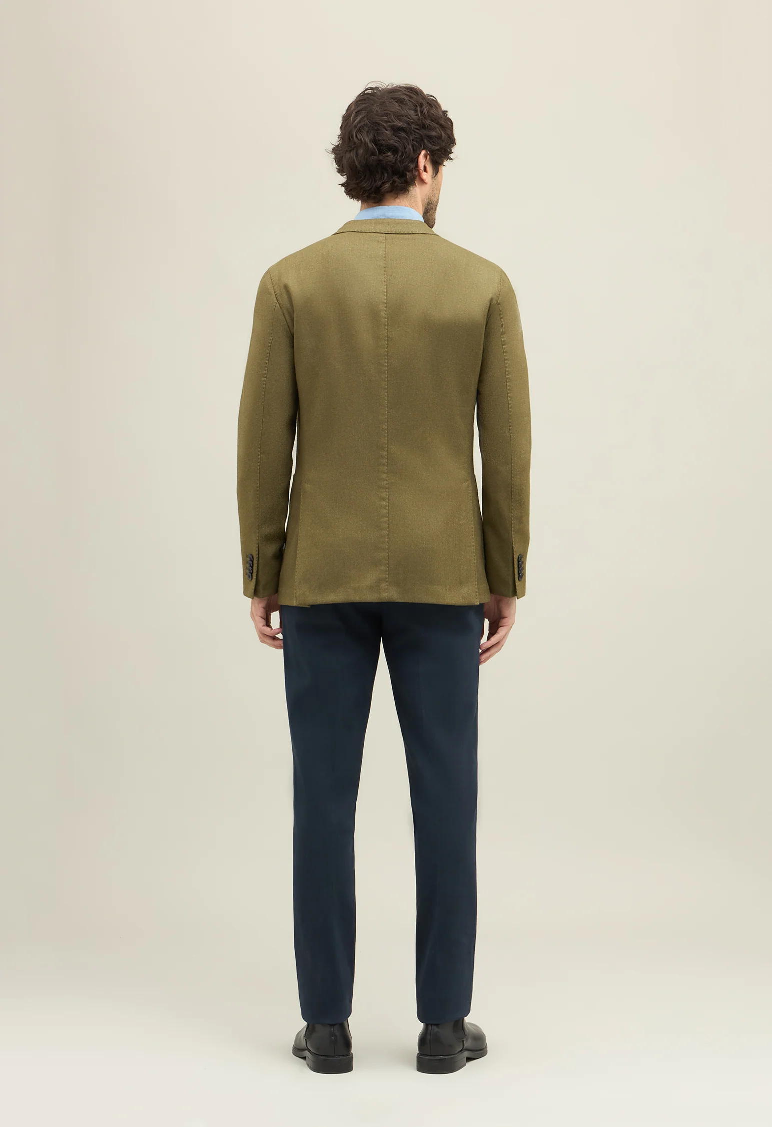 K-Jacket in lana tinta in capo verde - Image 3