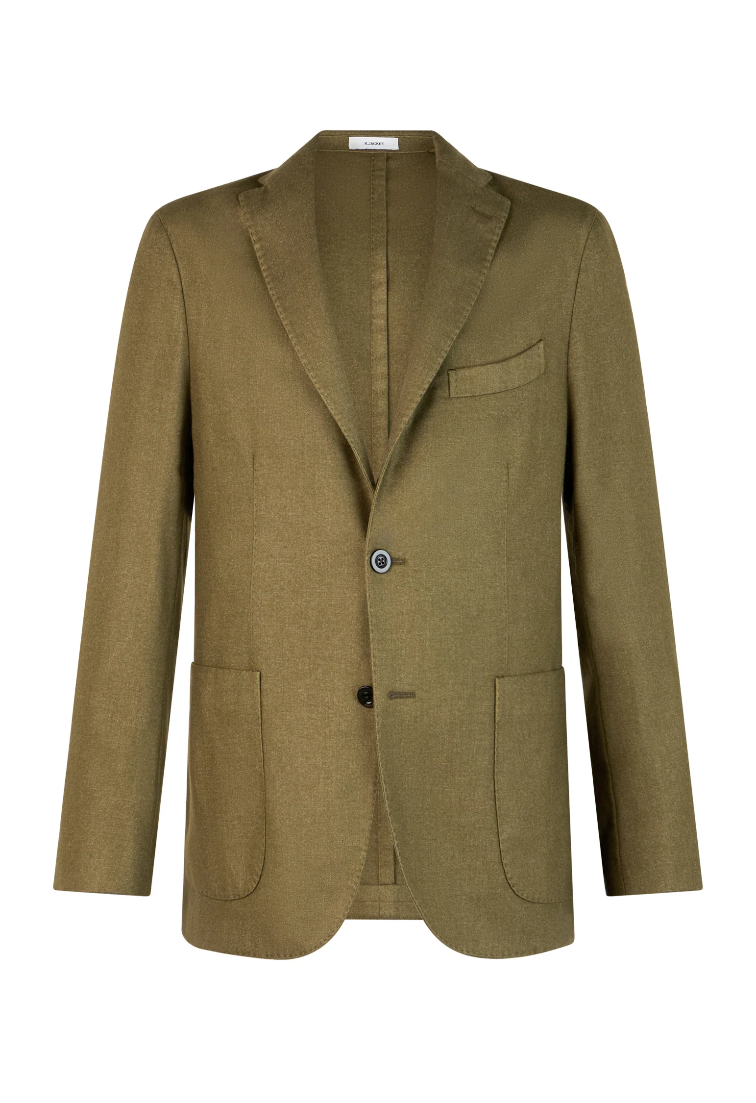 K-Jacket in lana tinta in capo verde - Image 4