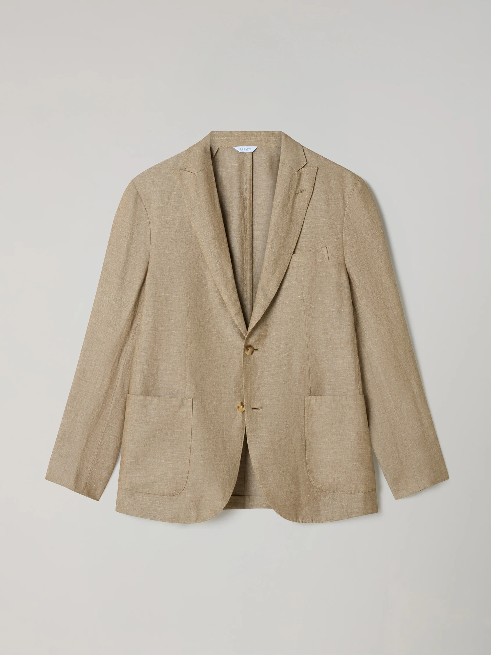 K-Jacket in lino cashmere e seta marrone chiaro - Image 4