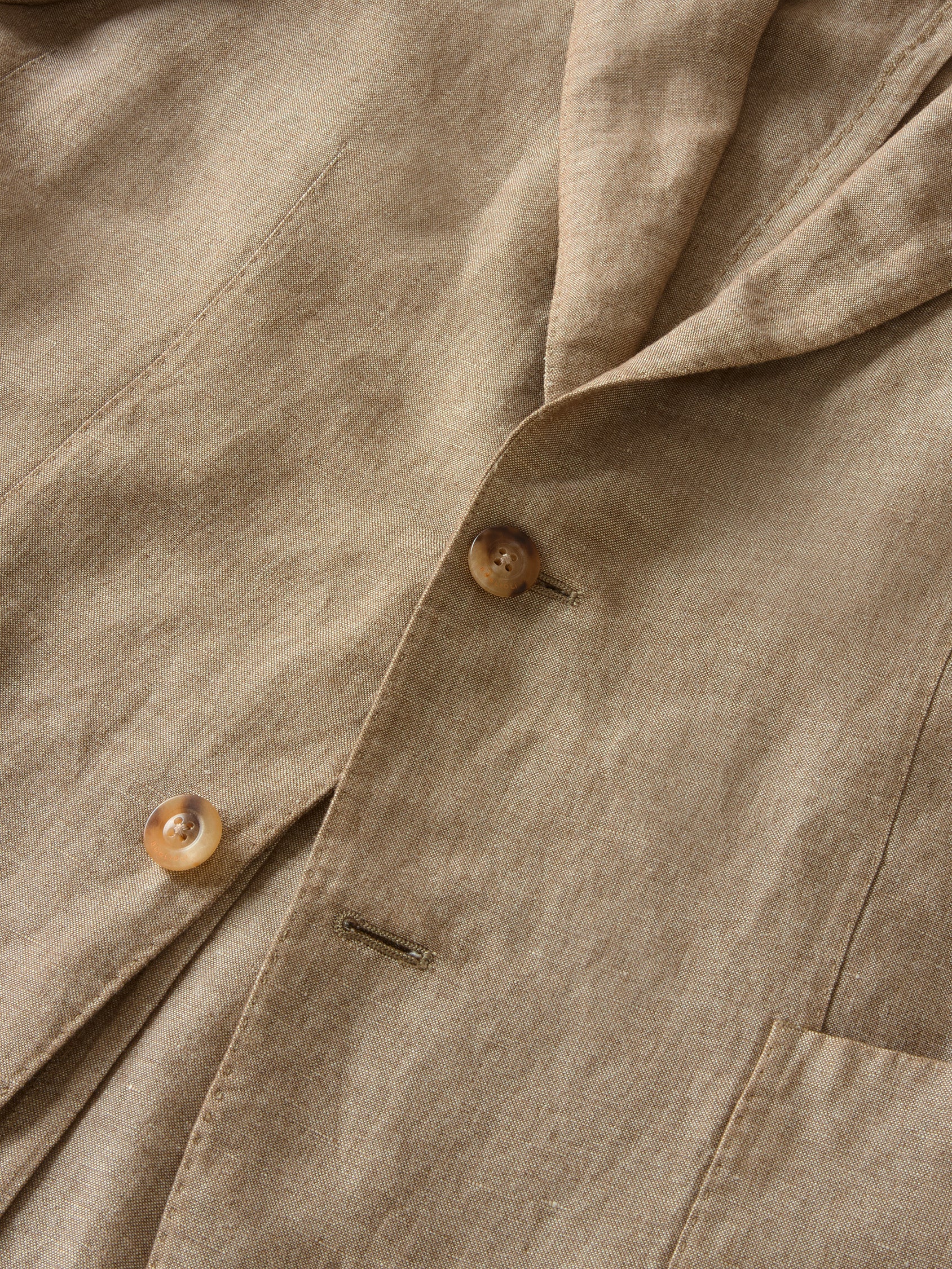 K-Jacket in lino cashmere e seta marrone chiaro - Image 5