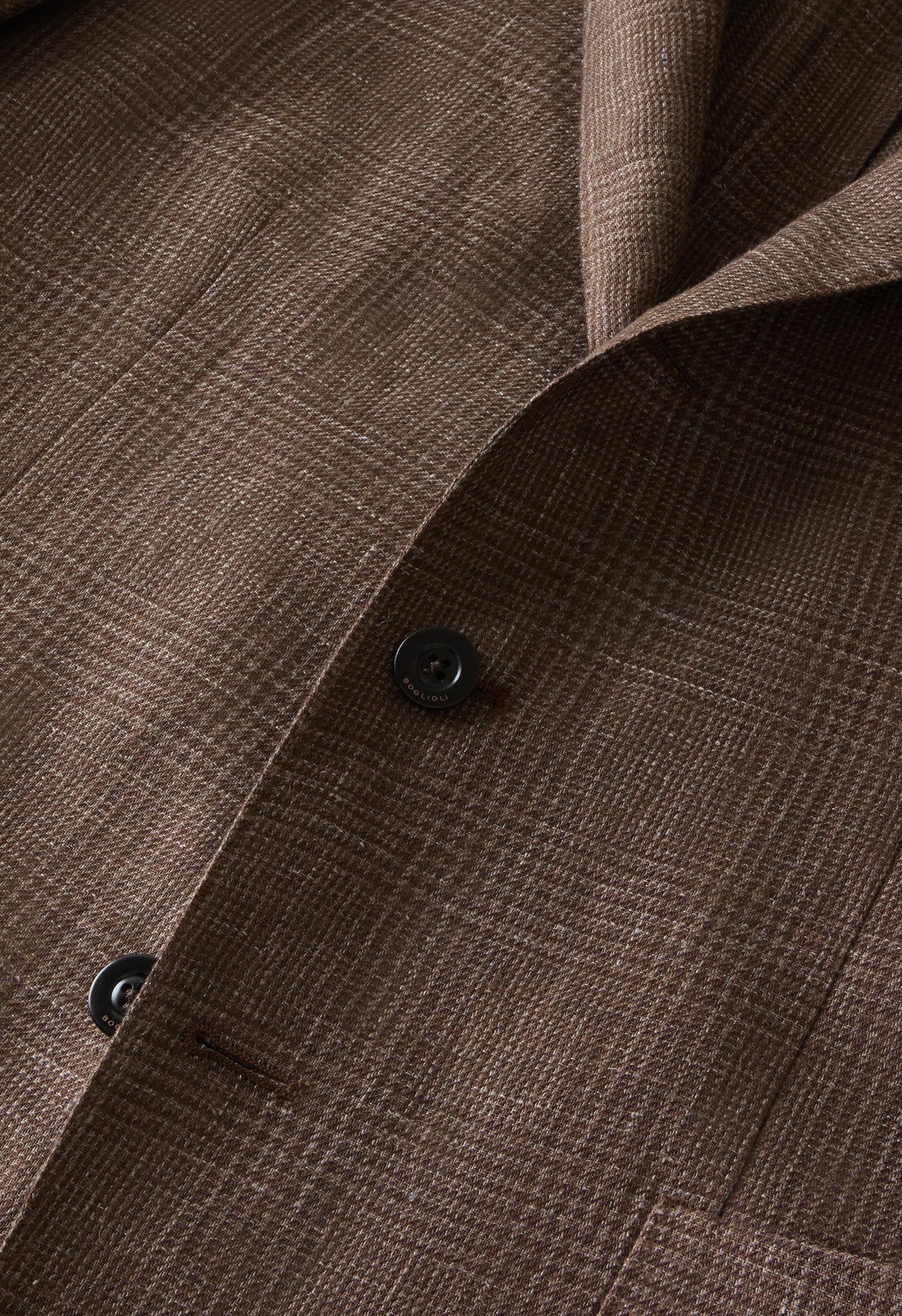 K-Jacket in lino Principe di Galles marrone - Image 5
