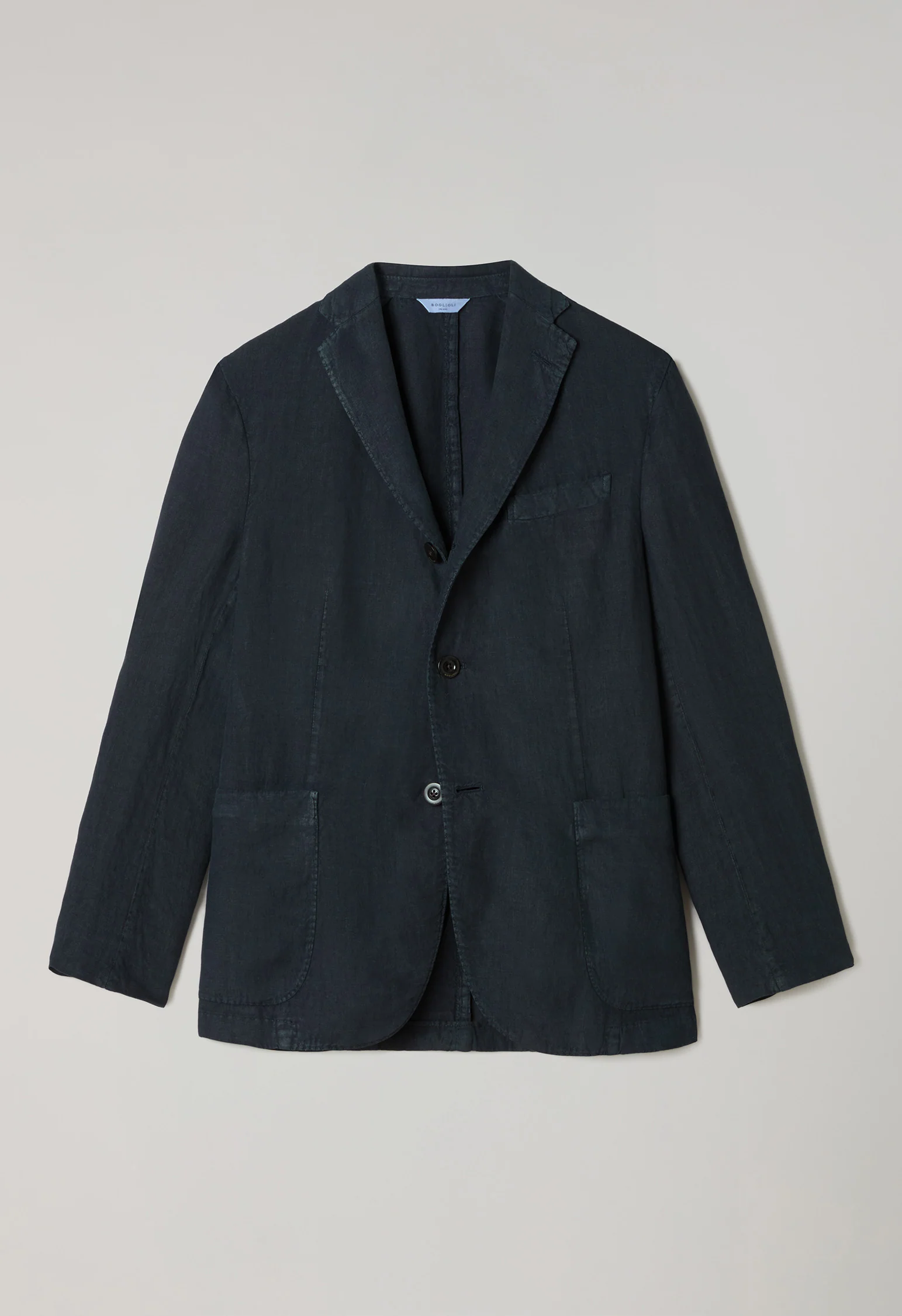 K-Jacket in lino tinto in capo blu - Image 4