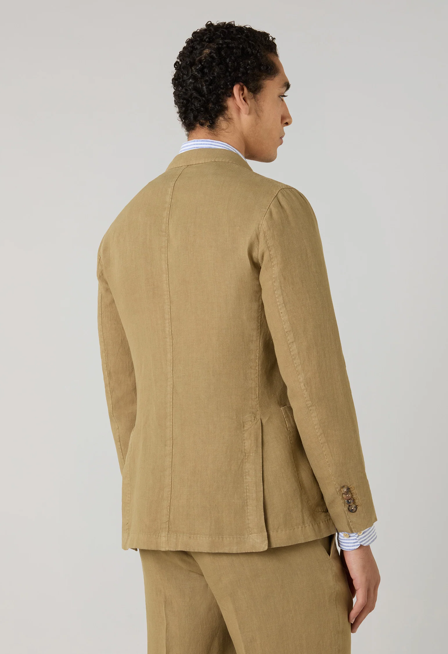 K-Jacket in lino tinto in capo cammello - Image 2