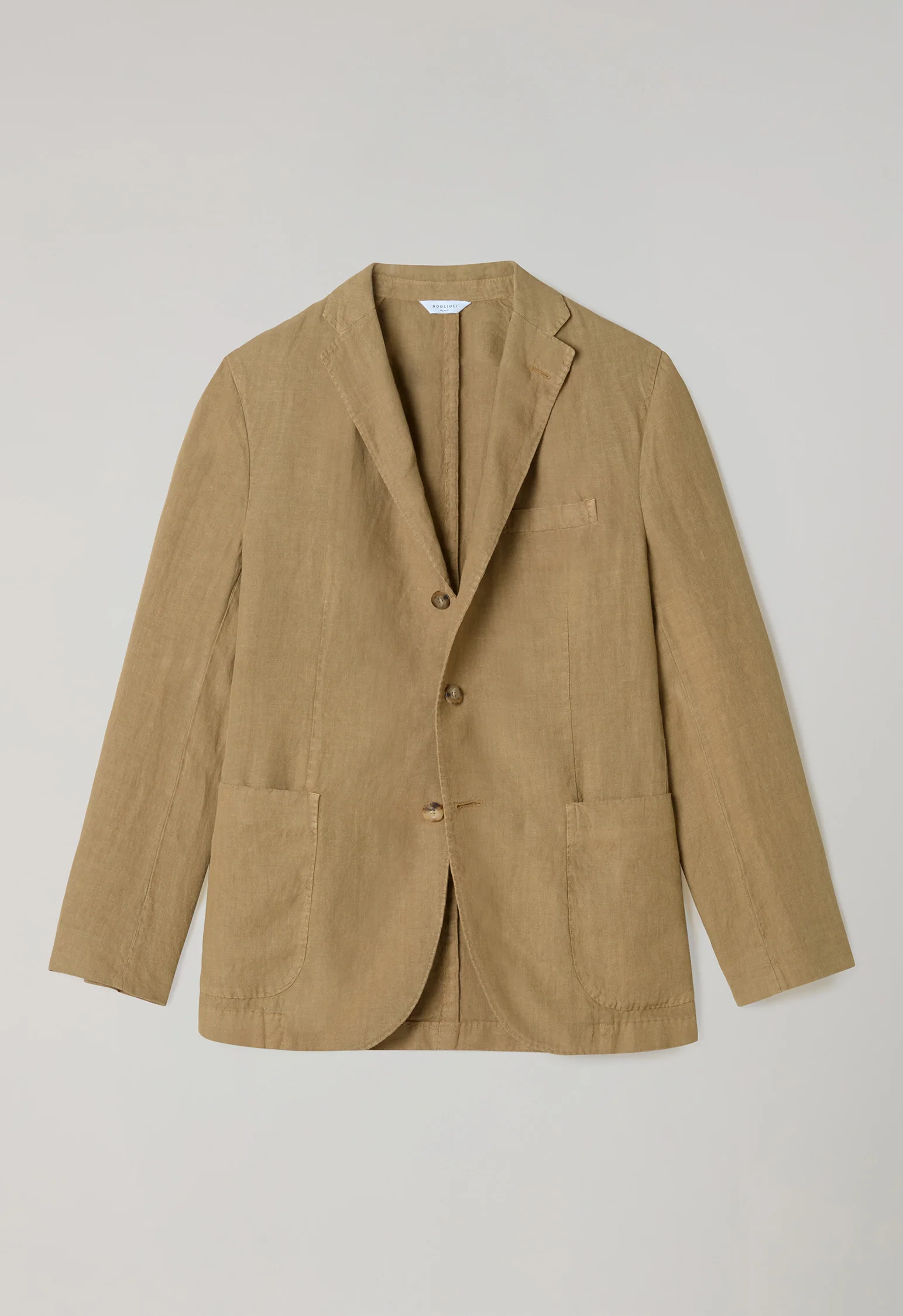 K-Jacket in lino tinto in capo cammello - Image 4