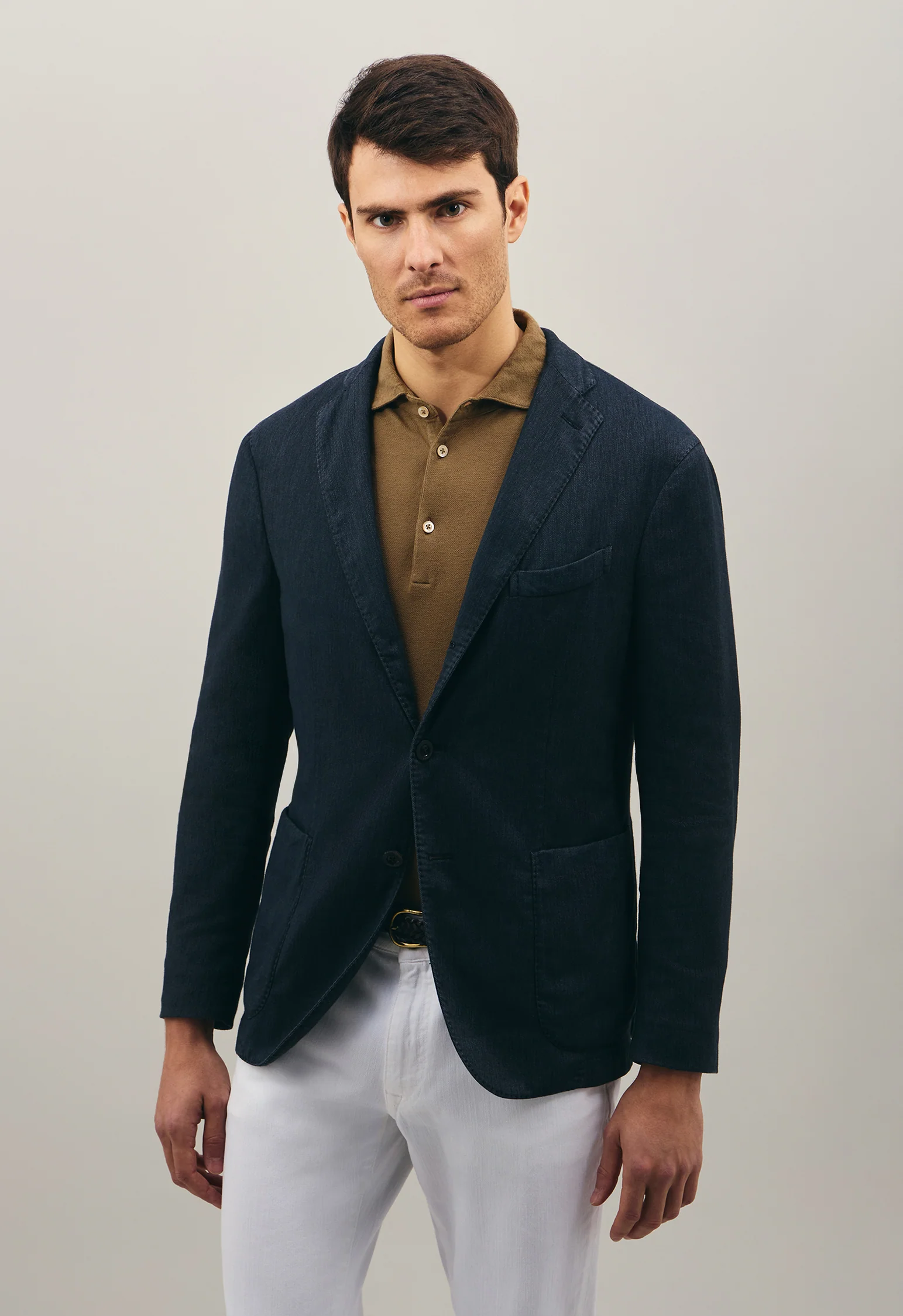 K-Jacket in twill misto cotone blu - Image 3