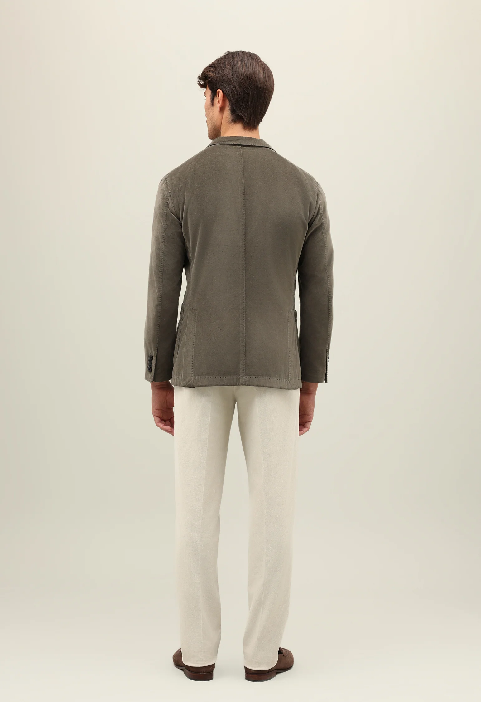 K-Jacket in velluto tinto in capo marrone - Image 2