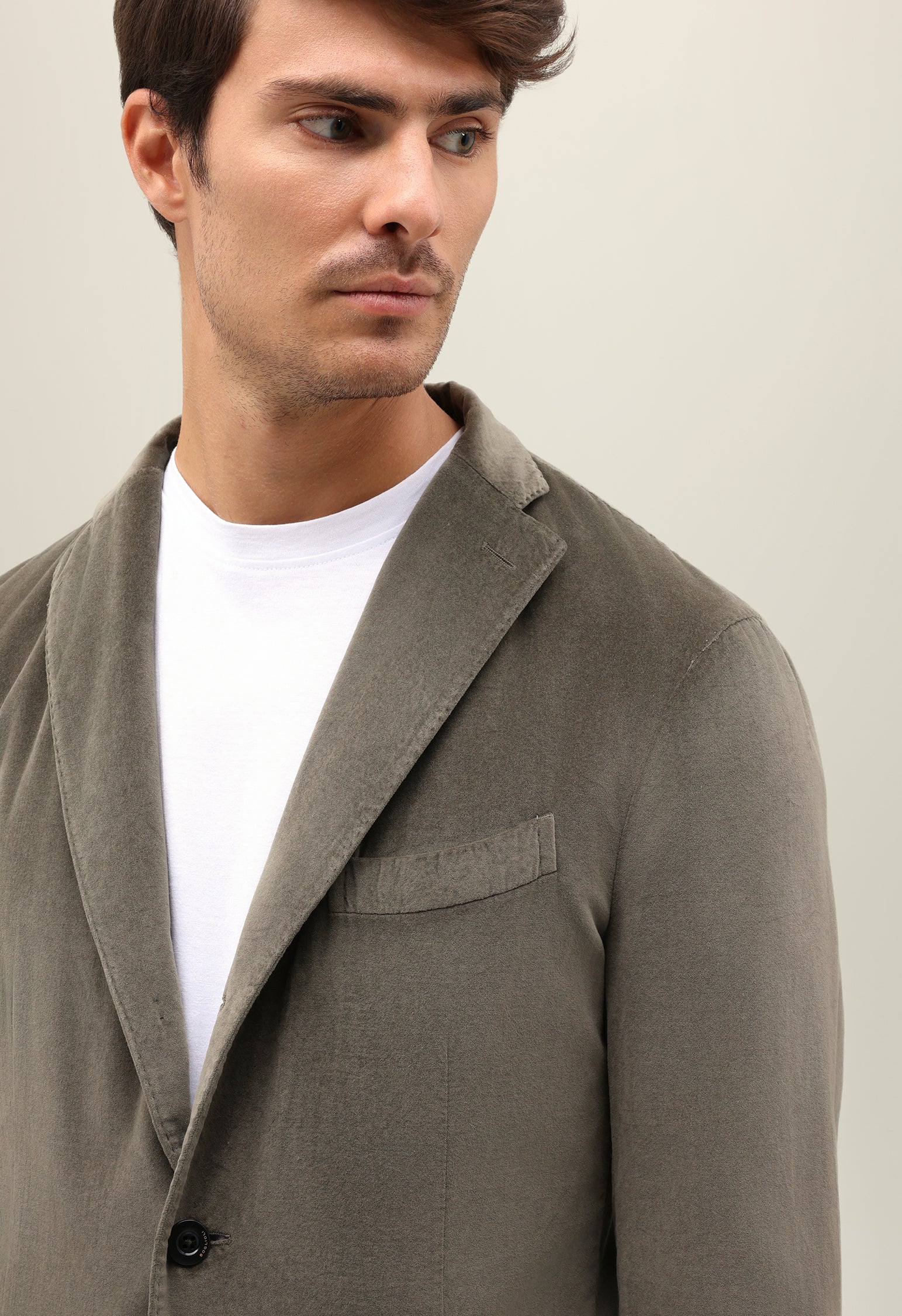 K-Jacket in velluto tinto in capo marrone - Image 3