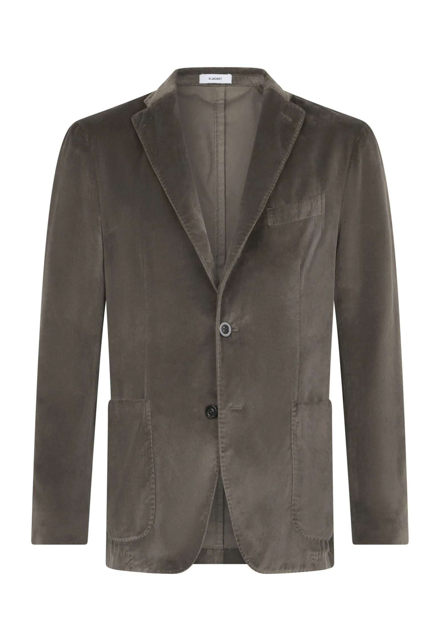 K-Jacket in velluto tinto in capo marrone - Image 4
