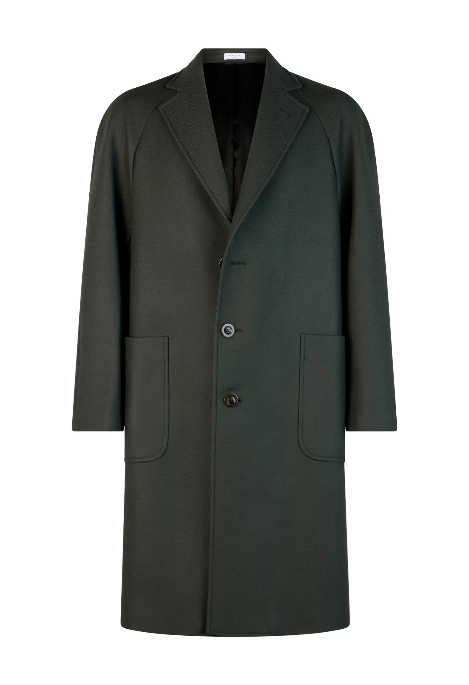 Overcoat in lana e cashmere verde - Image 4
