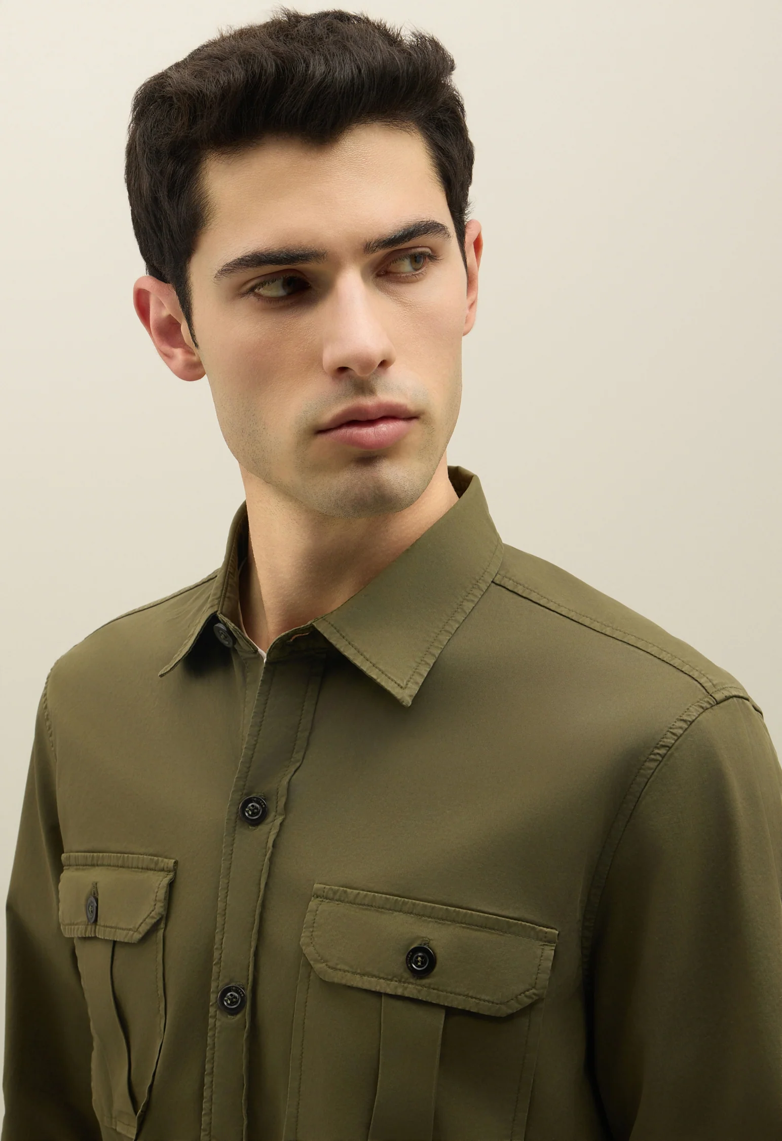 Overshirt in cotone tinto in capo verde - Image 3