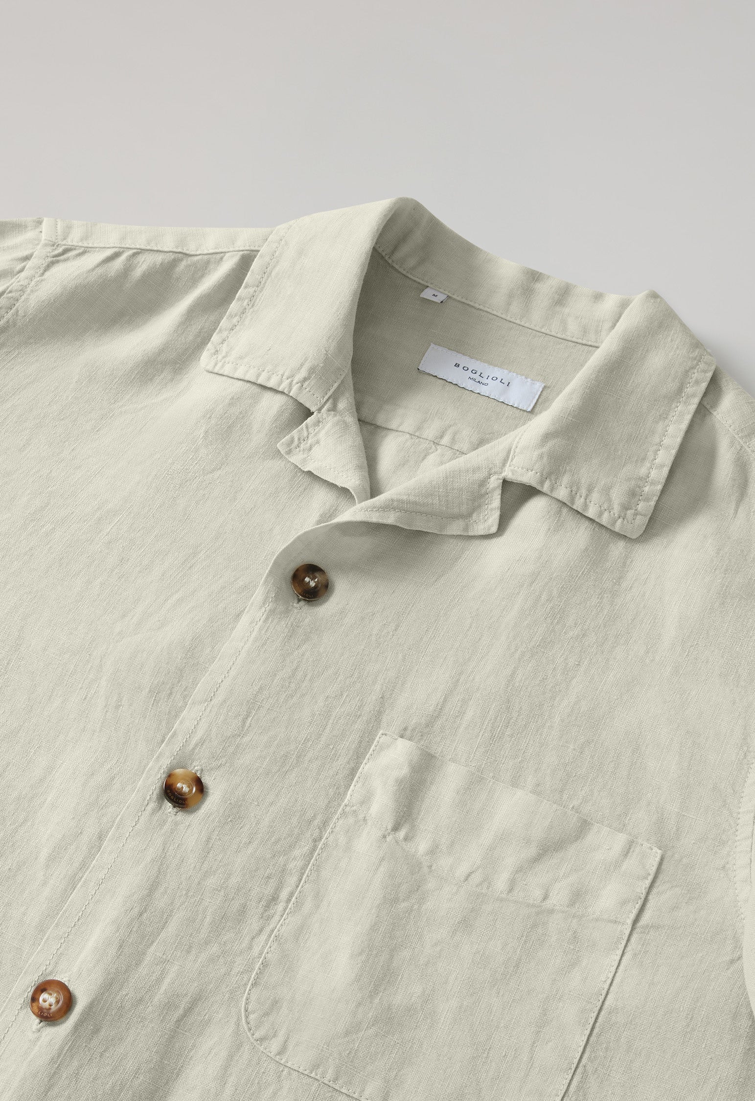 Overshirt Painter in lino tinto in capo beige - Image 5