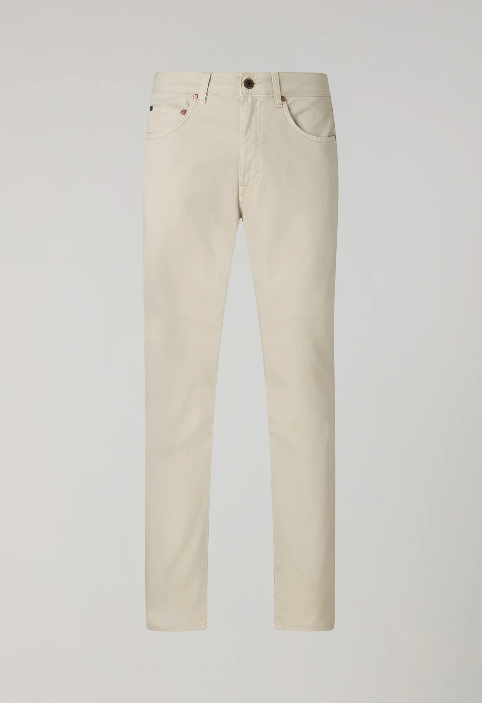 Pantalone 5 tasche in cotone e seta tinto in capo beige - Image 4