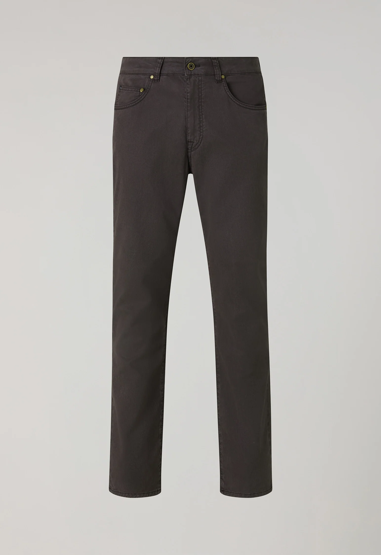 Pantalone 5 tasche in cotone e seta tinto in capo marrone - Image 4