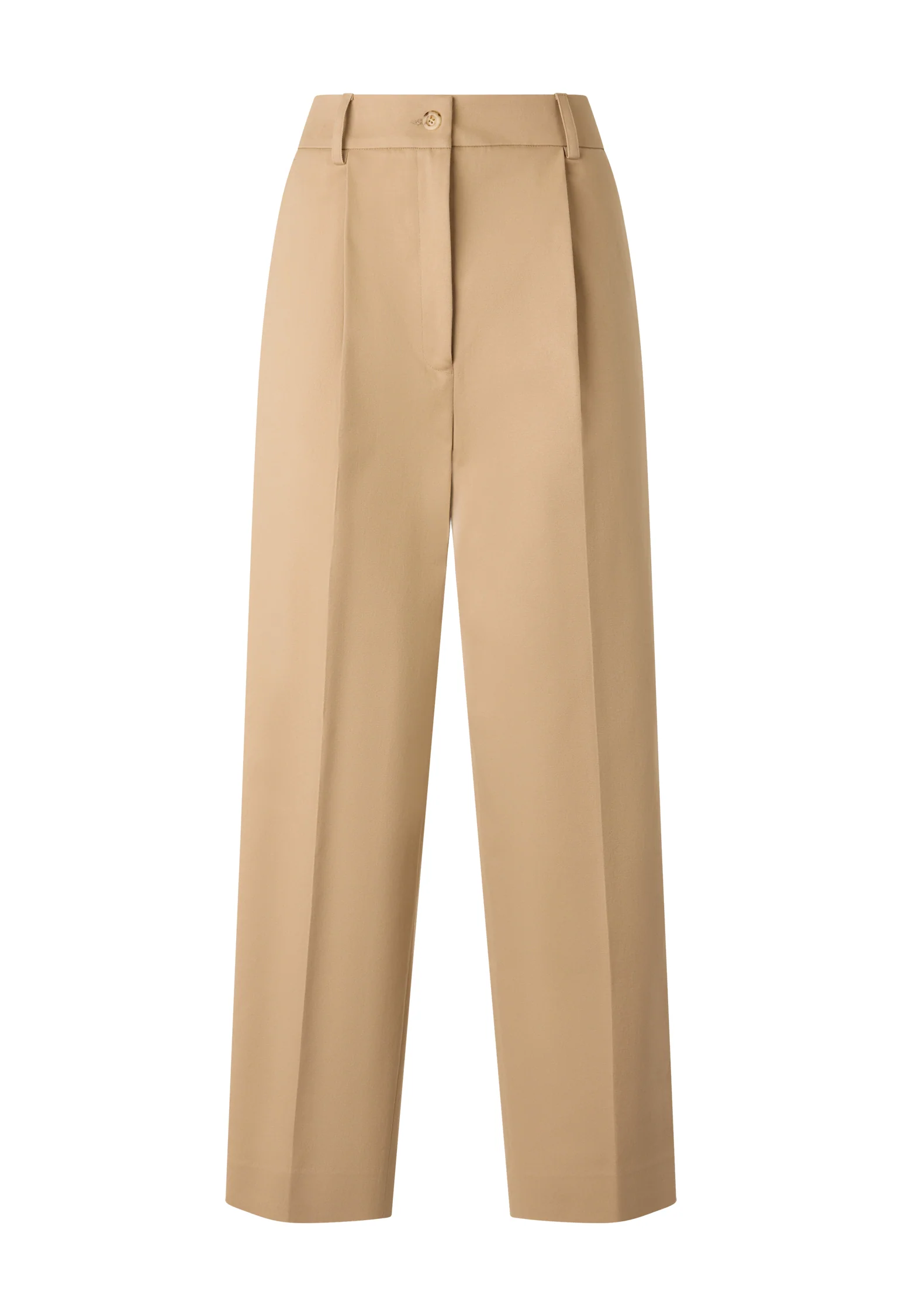 Pantalone cropped in cotone soft beige - Image 4