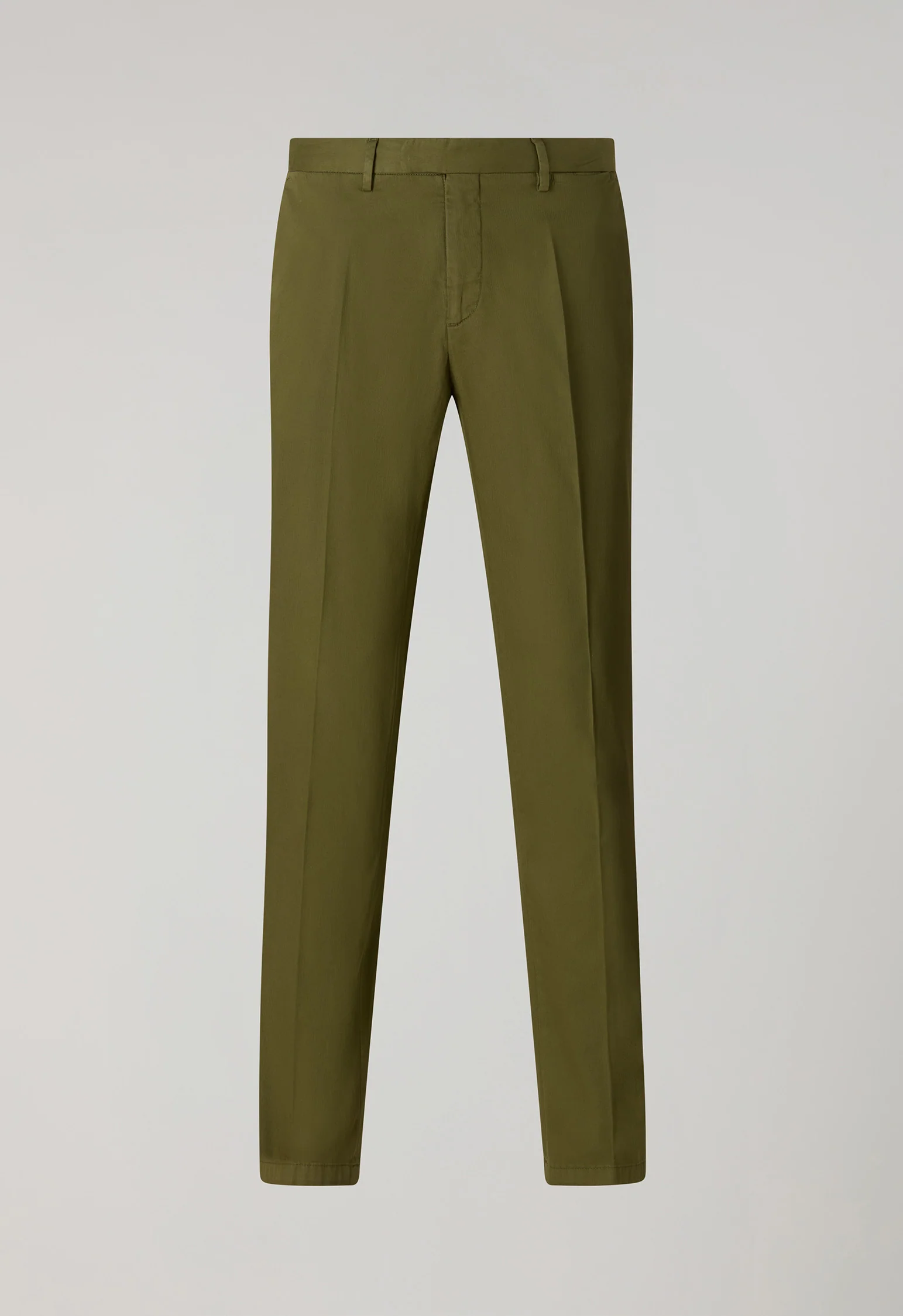Pantalone in cotone tinto in capo micro-spinato verde - Image 4
