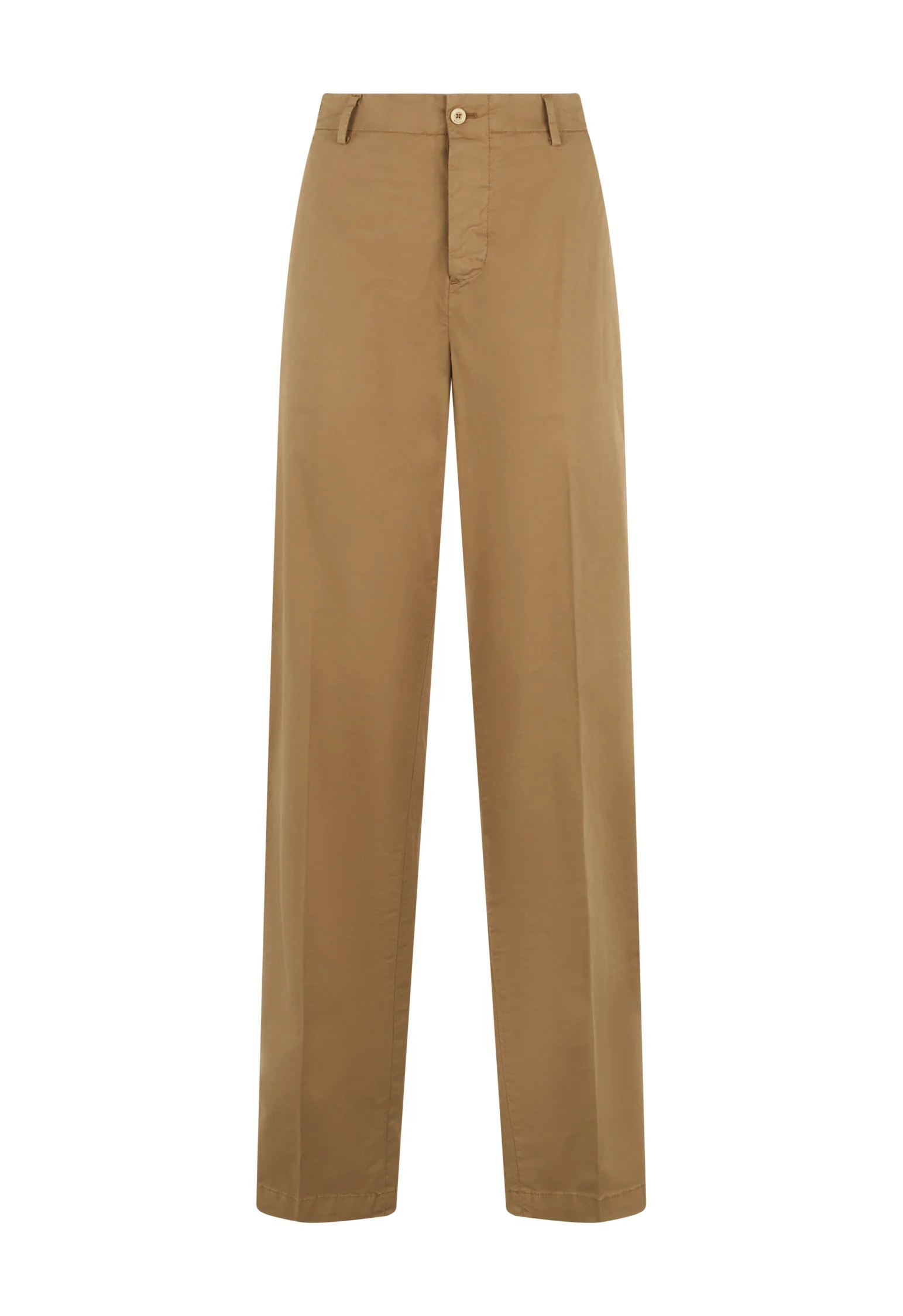 Pantalone Loose in cotone tinto in capo marrone chiaro - Image 4