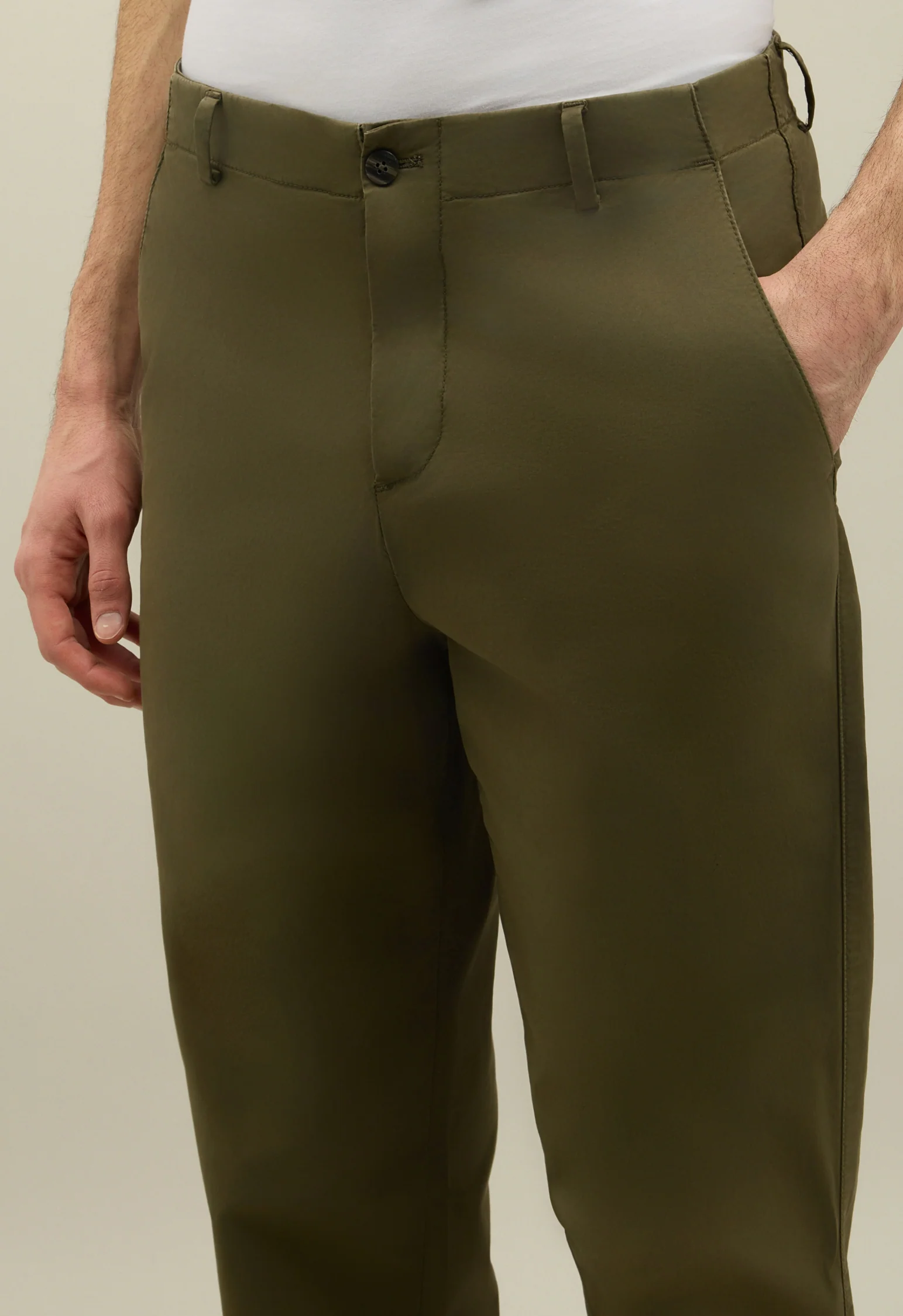 Pantalone Loose in cotone tinto in capo verde - Image 3