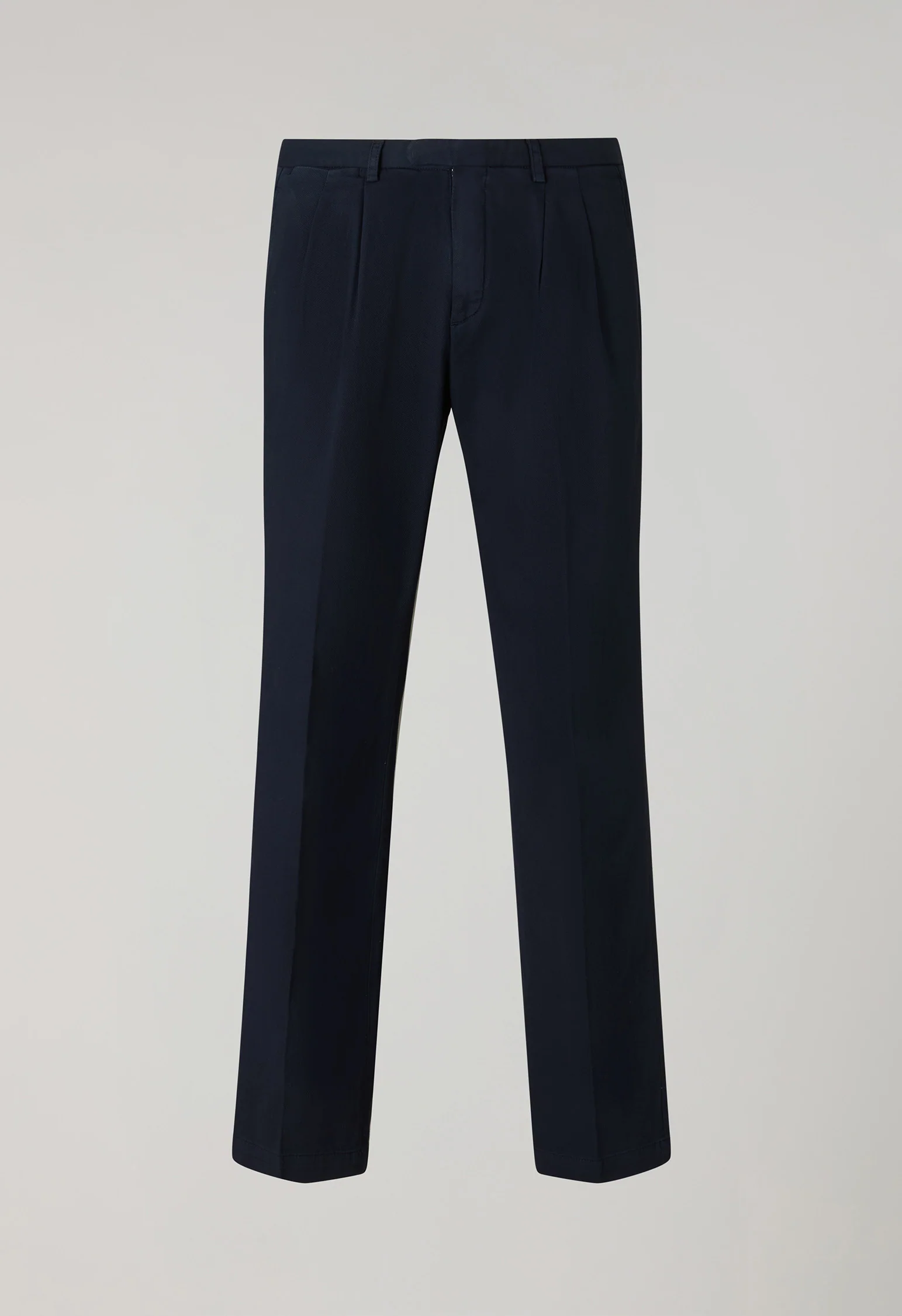 Pantalone Napoli in cotone stretch tinto in capo blu - Image 4
