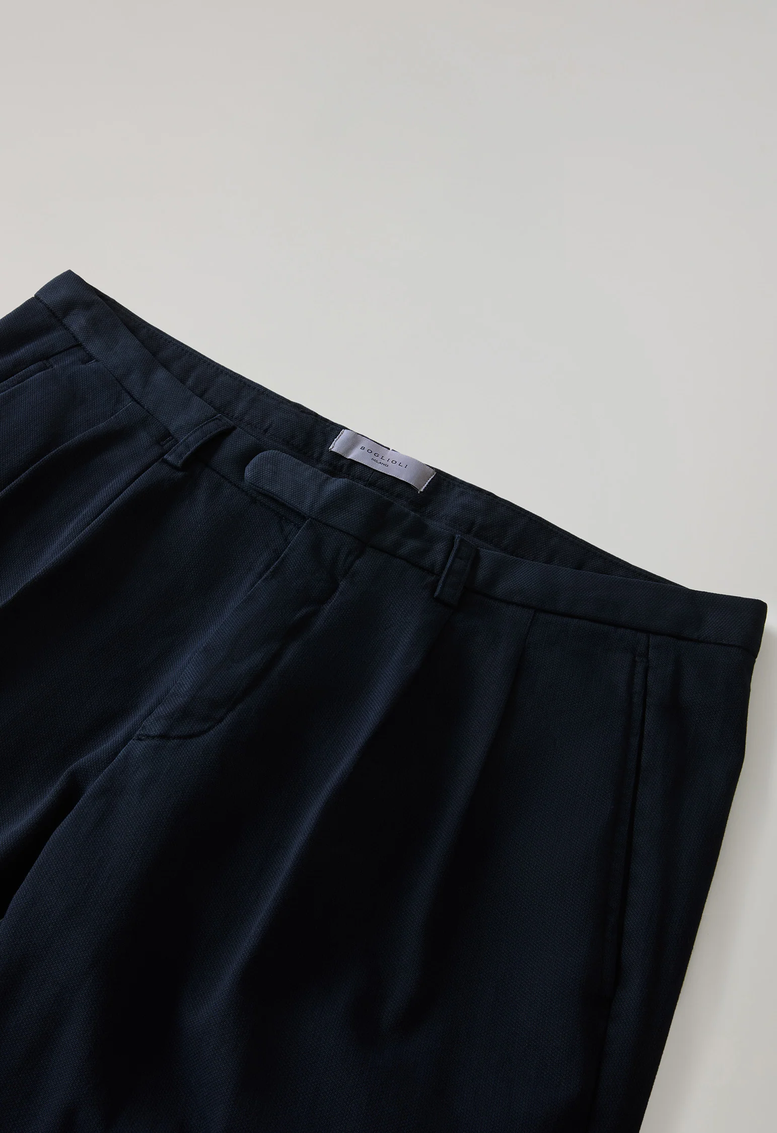 Pantalone Napoli in cotone stretch tinto in capo blu - Image 5