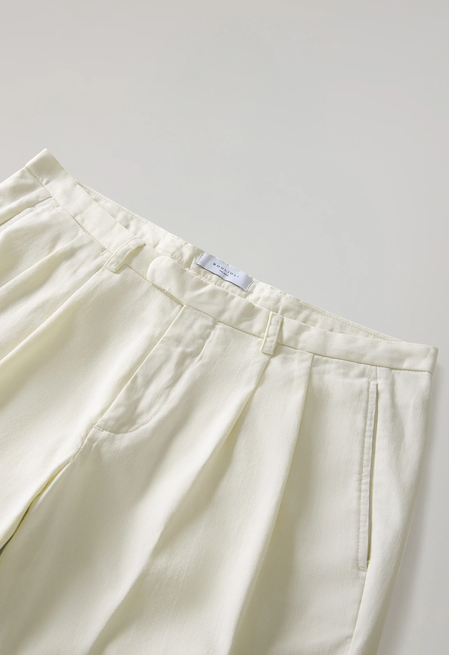 Pantalone Napoli in cotone stretch tinto in capo ghiaccio - Image 5