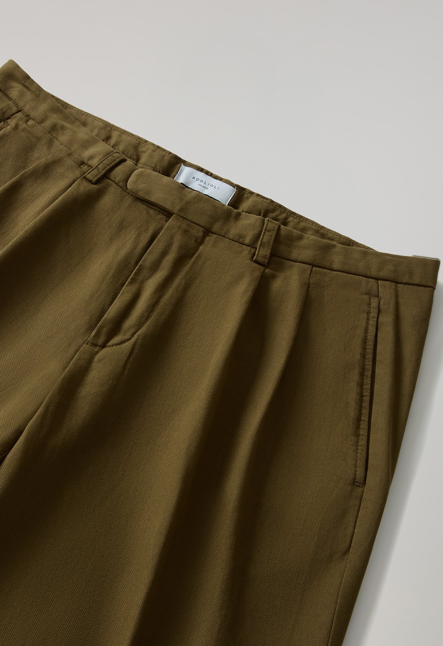 Pantalone Napoli in cotone stretch tinto in capo marrone chiaro - Image 5