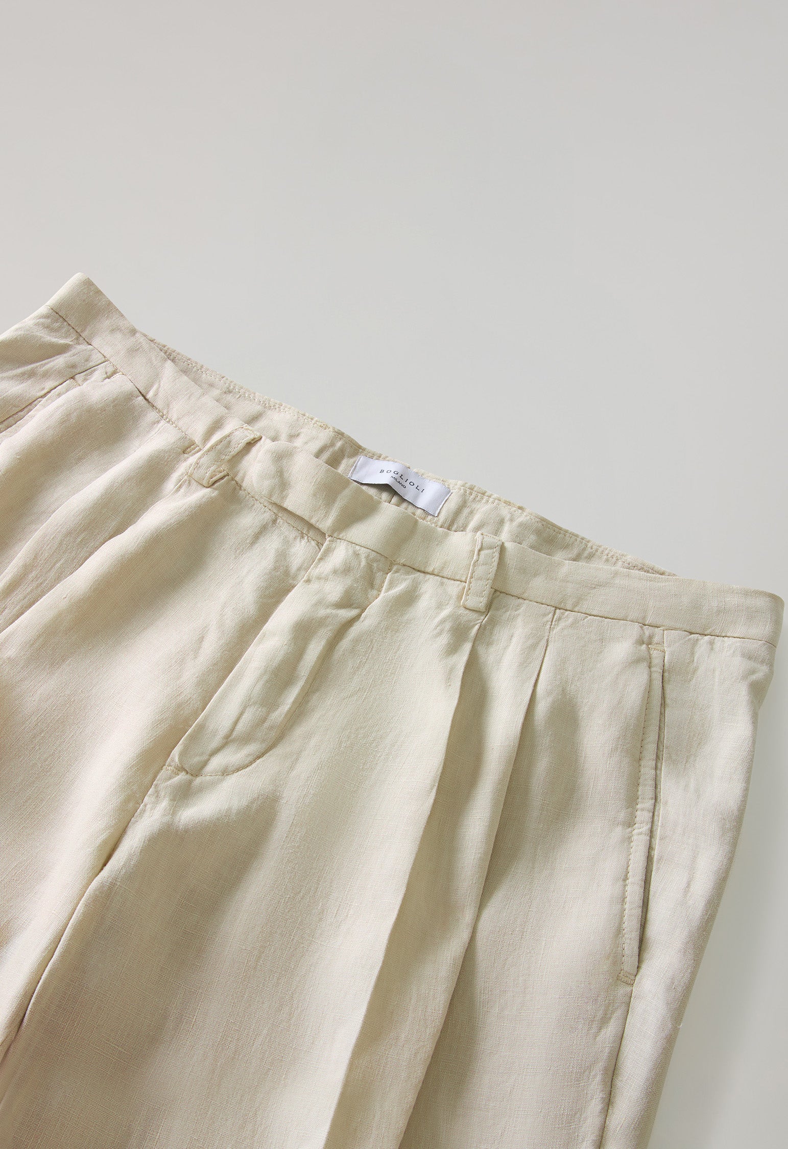 Pantalone Napoli in lino tinto in capo beige - Image 5