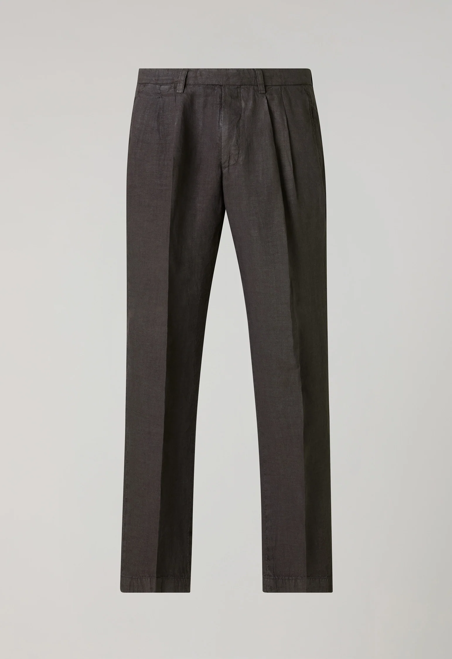 Pantalone Napoli in lino tinto in capo marrone - Image 4