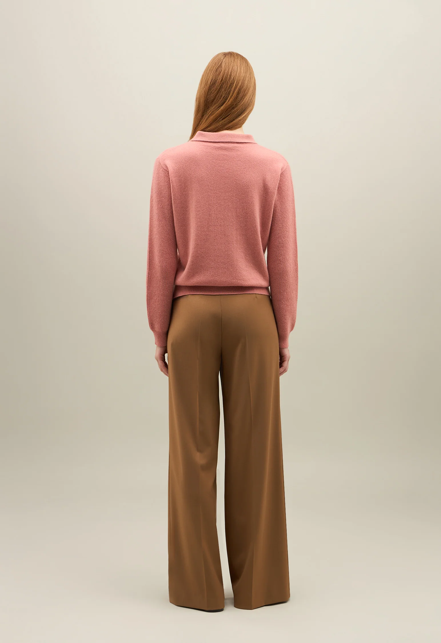 Polo in cashmere a costine rosa - Image 2