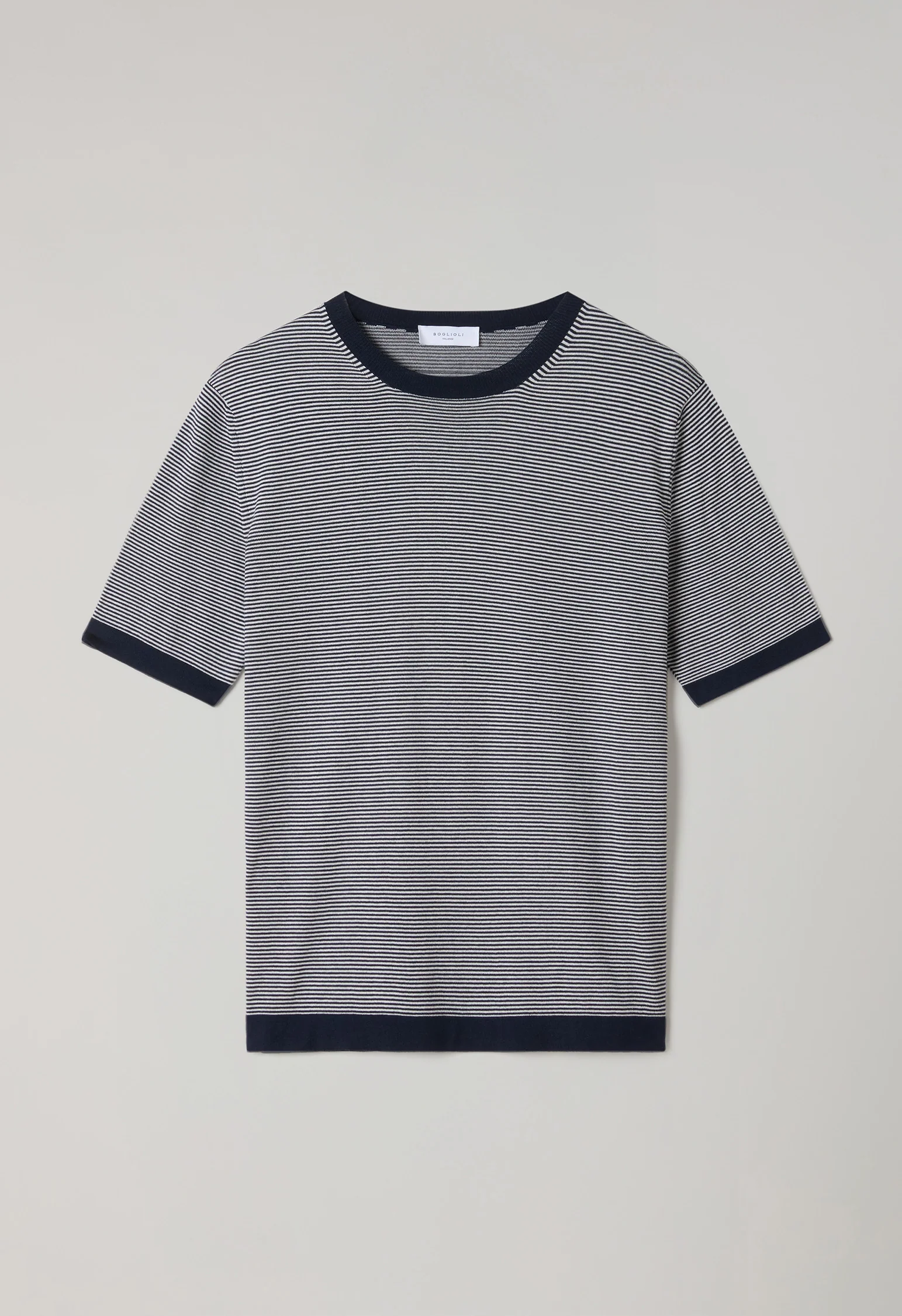 T-Shirt in cotone a righe blu - Image 4