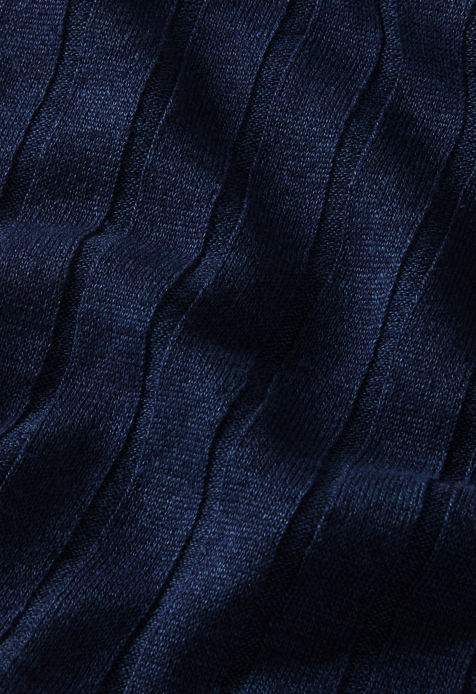 T-Shirt in lino e cotone a coste piatte blu - Image 5